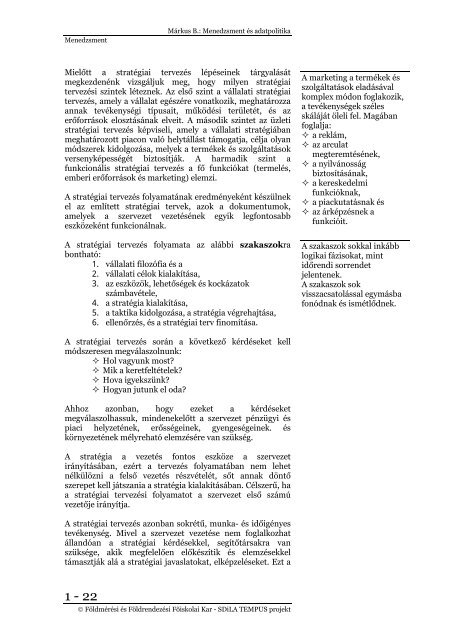 Menedzsment alapok