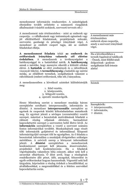 Menedzsment alapok