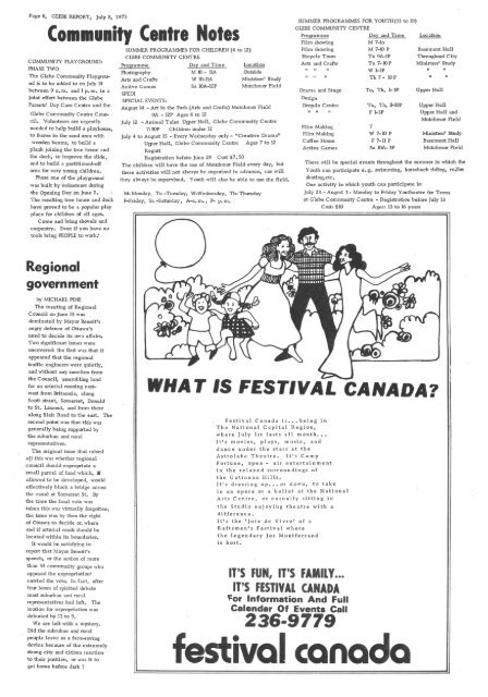 Glebe Report - Volume 1, Number 2 - Ottawa, July 8, 1973