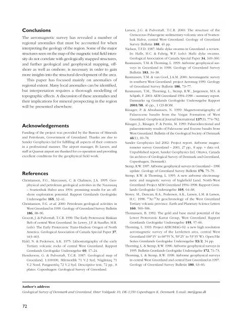 Review of Greenland Avtivities 2001 - Aeromagnetic survey ... - Geus