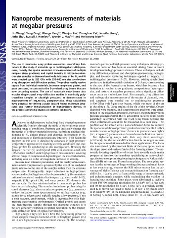 Nanoprobe measurements of materials at megabar pressures