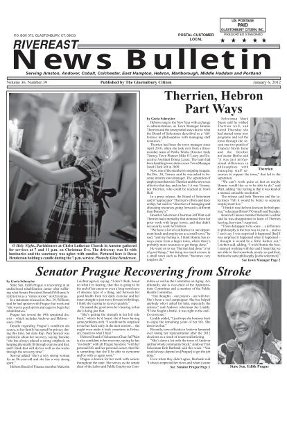 Therrien, Hebron Part Ways Senator Prague Recovering from Stroke