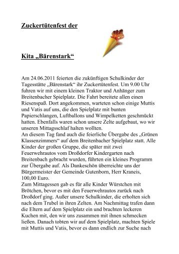 Zuckertütenfest der Kita „Bärenstark“ - Gemeinde Gutenborn