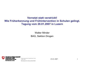 Tagung Früherkennung und Frühintervention im ... - Gesunde Schulen