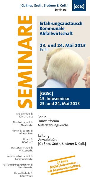 Programm und Anmeldung - GGSC Seminare