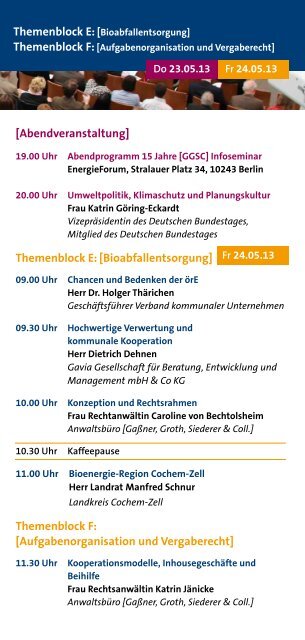 Programm und Anmeldung - GGSC Seminare