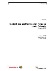 Statistik der geothermischen Nutzung in der Schweiz - Was ist ...