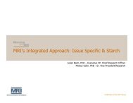 MRI's Integrated Approach: Issue Specific & Starch - GfK MRI