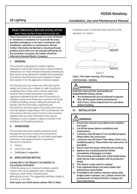 Installation guides - GE Lighting