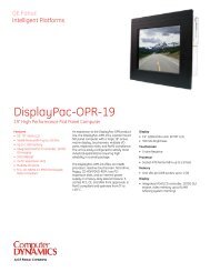 DisplayPac-OPR 19″ Datasheet - Gescan Ontario