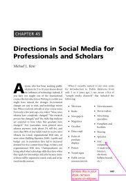 Directions in Social Media for Professionals and Scholars