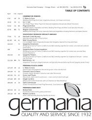 TABLE OF CONTENTS - Germania Seed Company