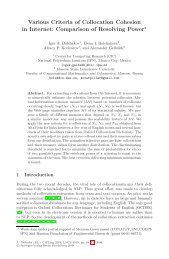 Various Criteria of Collocation Cohesion in Intern...