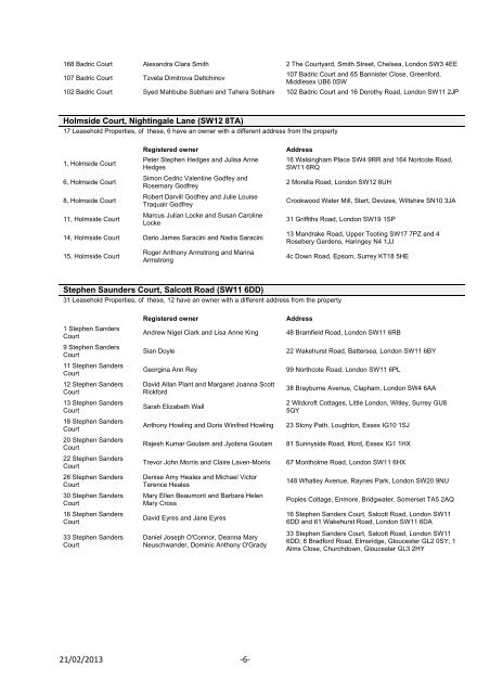 Wandsworth Housing Report - GMB