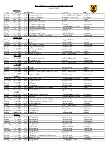 Veranstaltungskalender 2013 - Gemeinde Ilsede