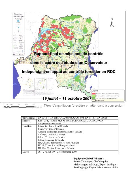 Rapport final de missions de contrôle dans le cadre ... - Global Witness