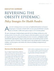 REVERSING THE OBESITY EPIDEMIC: - Grantmakers In Health