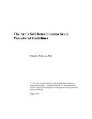 The Arc's Self-Determination Scale: Procedural Guidelines