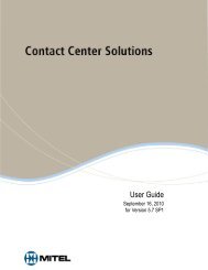 MITEL Contact Center Solutions User Guide v5.7