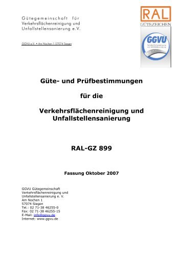 Güte- und Prüfbestimmungen für die ... - GGVU