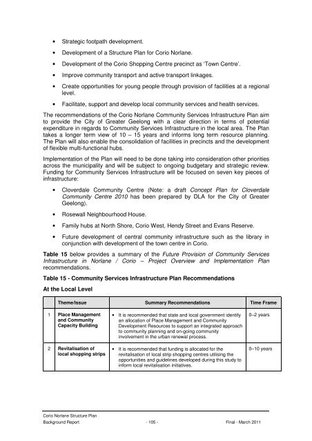 corio norlane structure plan background report - City of Greater ...