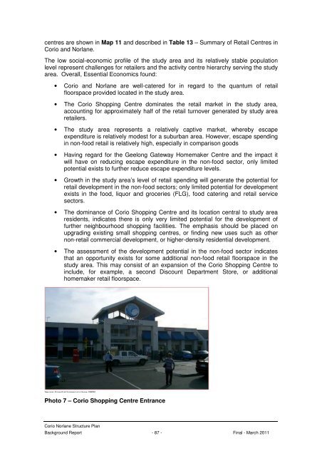 corio norlane structure plan background report - City of Greater ...