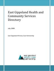 East Gippsland Health and Community Services Directory