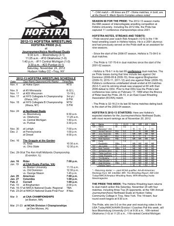 2012-13 HOFSTRA WRESTLING - GoHofstra.com