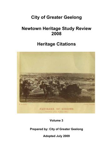 Newtown Heritage Study Review 2008 - City of Greater Geelong