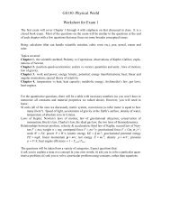 GS130: Physical World Worksheet for Exam 1