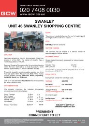 SWANLEY UNIT 46 SWANLEY SHOPPING CENTRE - GCW