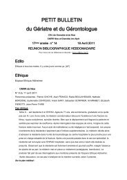 PETIT BULLETIN du Gériatre et du Gérontologue - Geronto ...