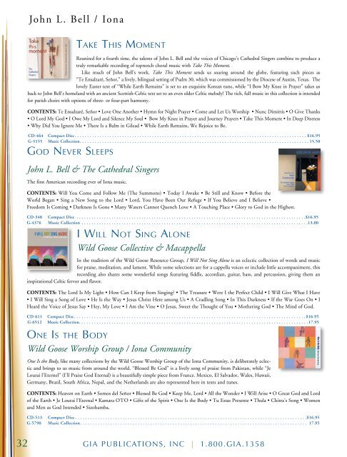 2013 Spring Catalog Music for the Church Year - GIA Publications