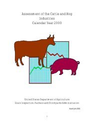 Assessment of the Cattle and Hog Industries Calendar Year 2000