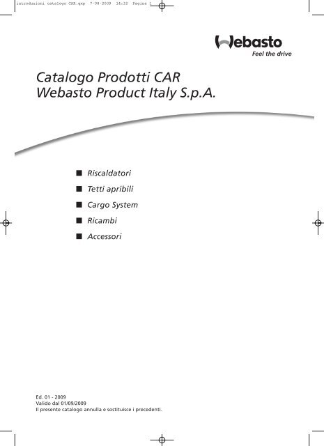 Catalogo Generale Prodotti CAR Webasto - Giordano Benicchi