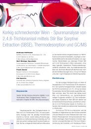 Spurenanalyse von 2,4,6-Trichloranisol mittels Stir Bar Sorptive ...
