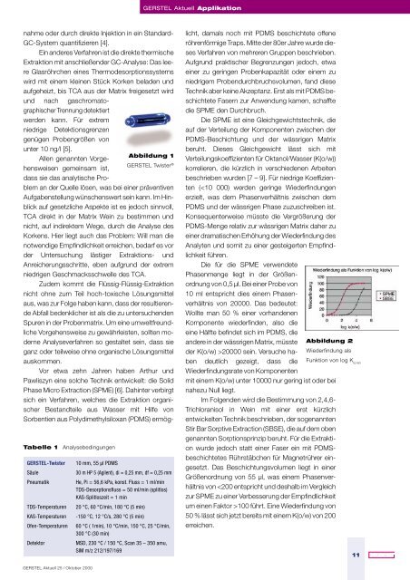 Spurenanalyse von 2,4,6-Trichloranisol mittels Stir Bar Sorptive ...