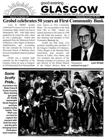 Grobel celebrates 50 years at First Community ... - Glasgow Montana