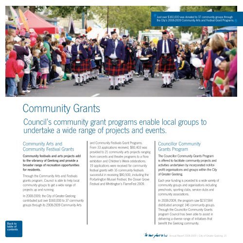 Annual Report 2008-2009 Summary - City of Greater Geelong