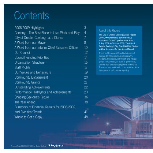 Annual Report 2008-2009 Summary - City of Greater Geelong