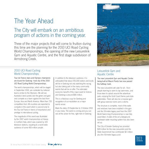 Annual Report 2008-2009 Summary - City of Greater Geelong