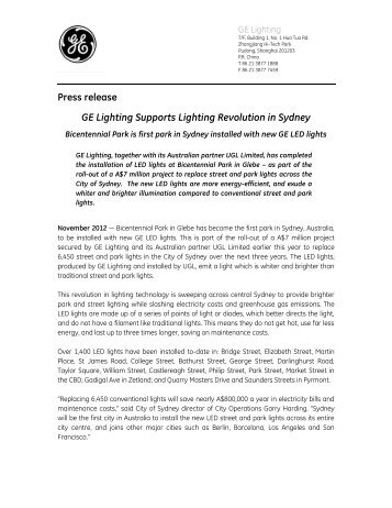 Download case study in PDF format - GE Lighting