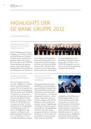 HIGHLIGHTS DER DZ BANK GRUPPE 2012