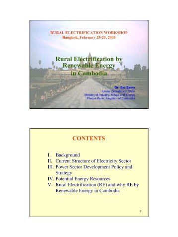 Rural Electrification by Renewable Energy in Cambodia - Global ...