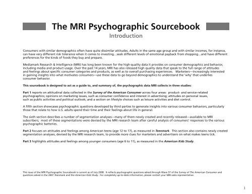 Psychographic Sourcebook - GfK MRI