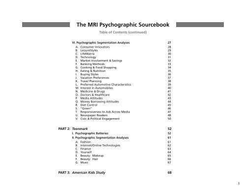 Psychographic Sourcebook - GfK MRI