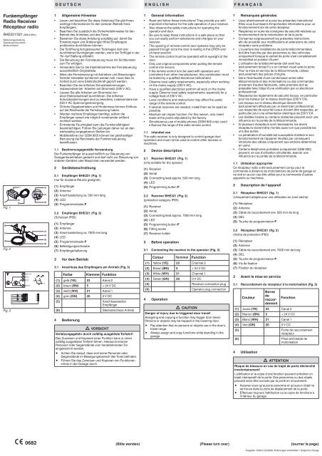 Funkempfänger radio receiver récepteur radio - bei Berner Torantriebe