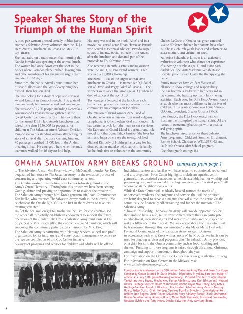 In this issue - Salvation Army