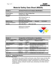 Material Safety Data Sheet (MSDS) - GEO Drilling Fluids, Inc.