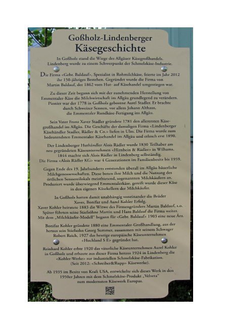 Käsekeller Baldauf in Goßholz 2013 - Gmv-lindenberg.de
